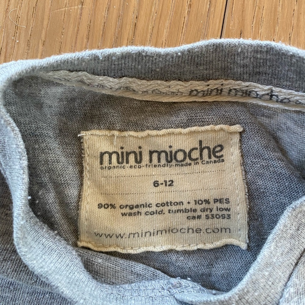 Mini Mioche Gray T-shirt 6-12M - Picture 2 of 2